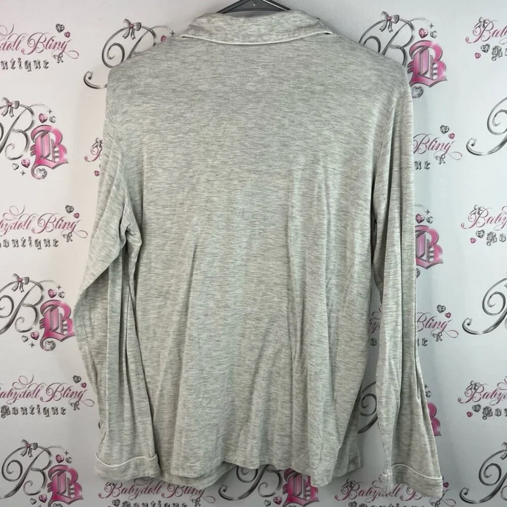Sioro button down soft long sleeve pocket on front Heather Gray Knitwear